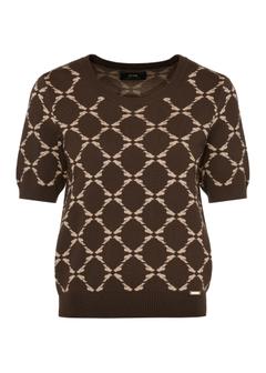 Brązowa bluzka damska z monogramem BLUDT-0181-89(Z24)