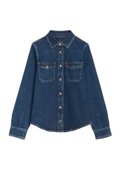 Темно-синя джинсова жіноча сорочка KOSDT-0170-69(Z25)