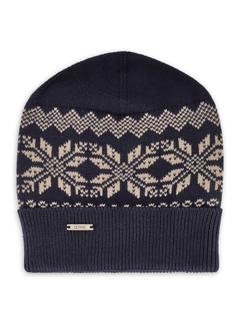 Granatowa bawełniana czapka męska CZAMT-0090-69(Z25)