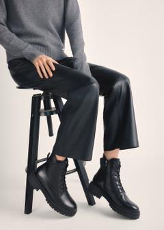 Чорні шкіряні черевики до щиколотки BUTYD-1104-99(Z25)