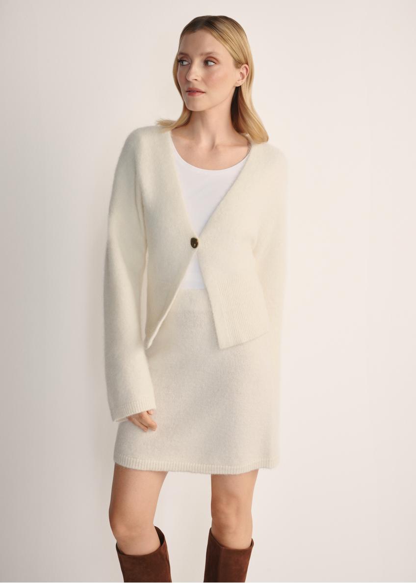 Кремовий жіночий вовняний кардиган KARDT-0059-12(Z25)