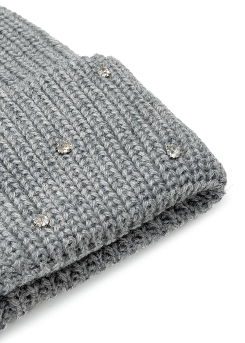 Szara czapka damska z wełną CZADT-0207-91(Z25)