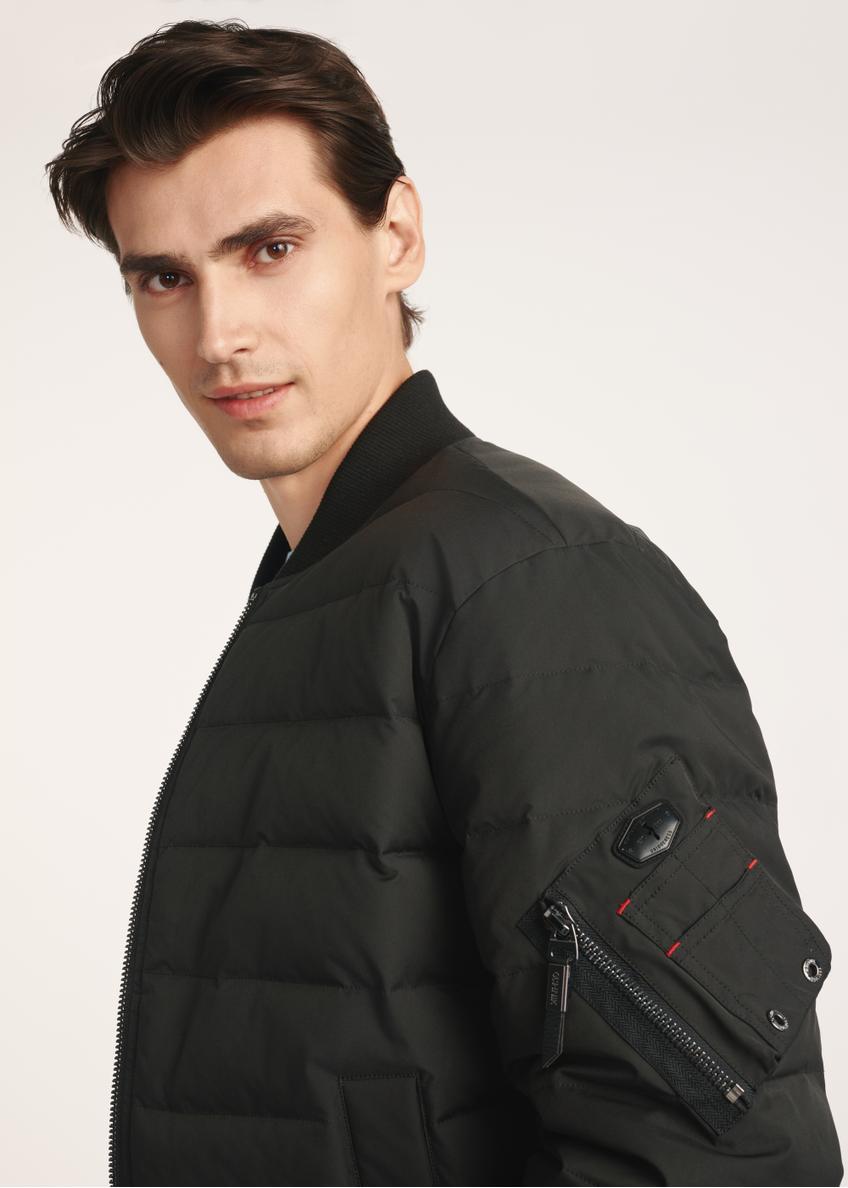 Чорна утеплена чоловіча куртка-бомбер KURMT-0362-99(Z25)