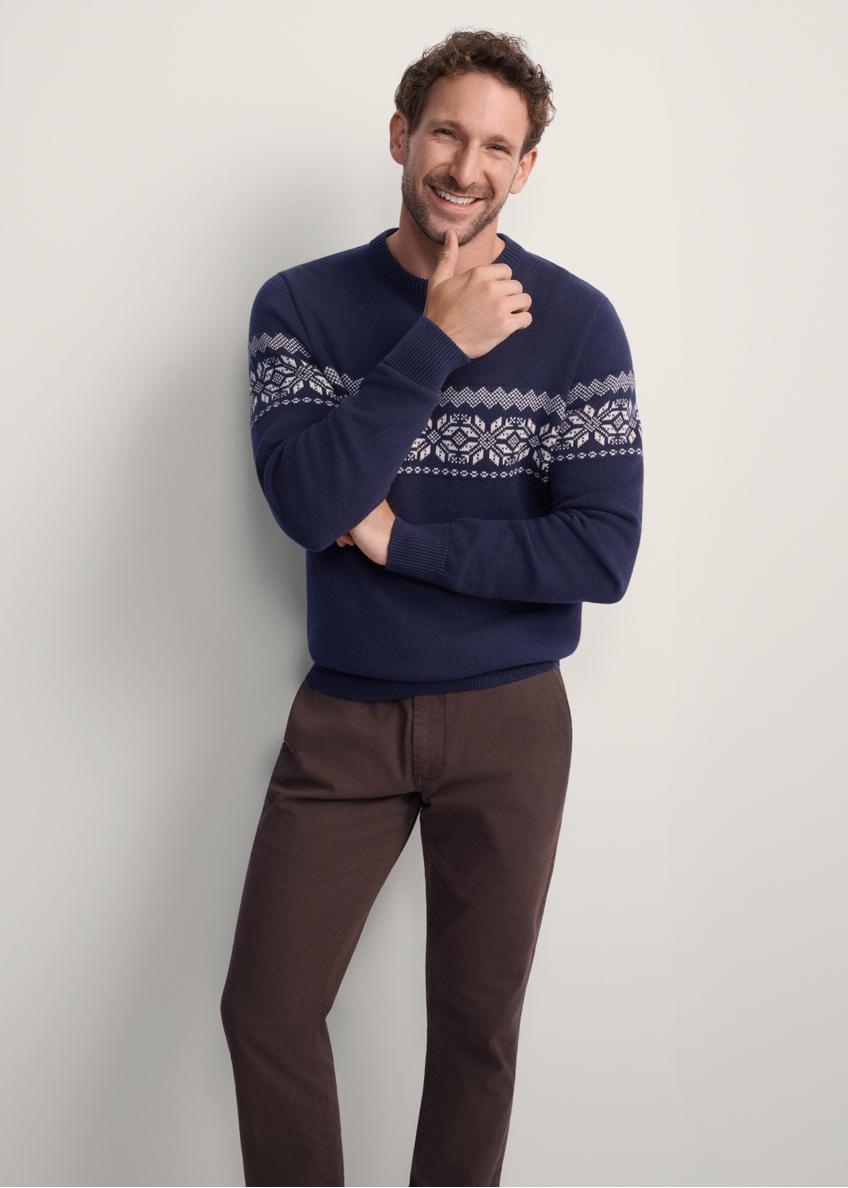 Granatowy sweter męski SWEMT-0177-68(Z25)