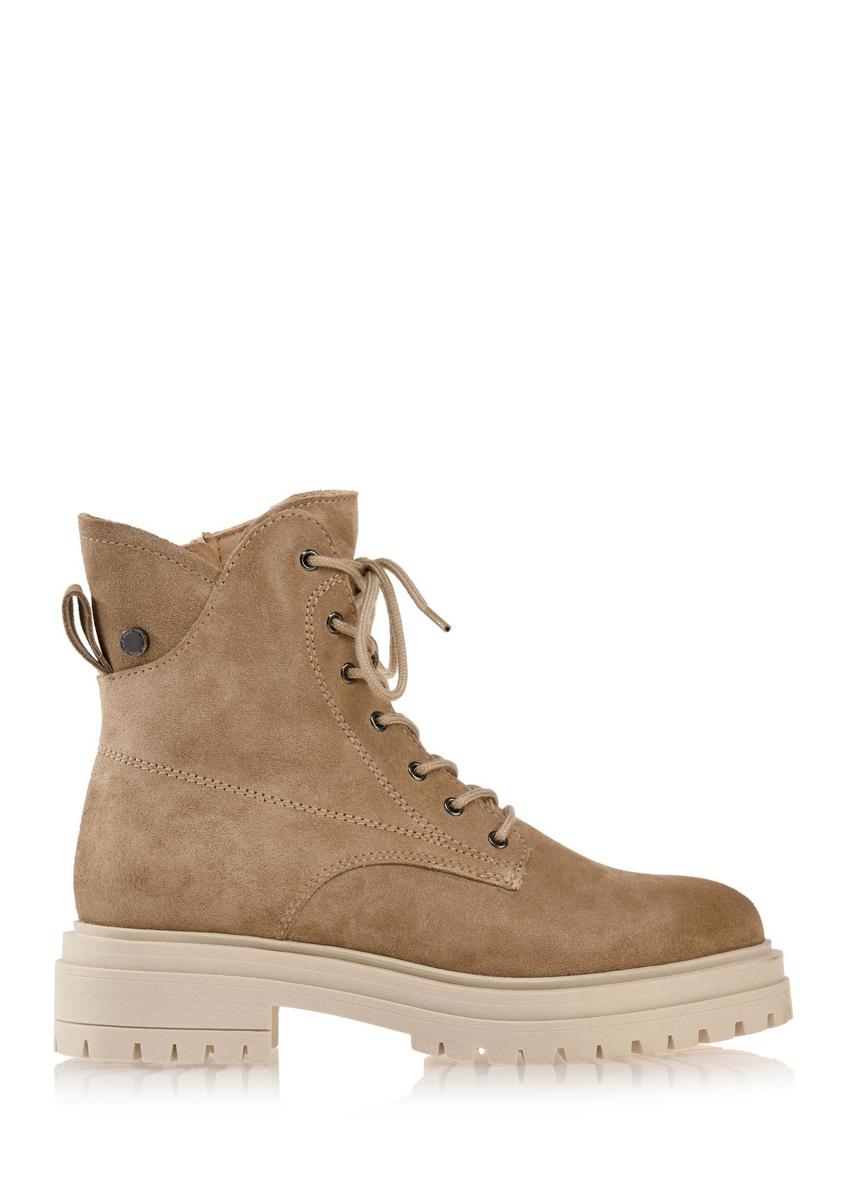 Бежеві шкіряні черевики до щиколотки BUTYD-1104-81(Z25)