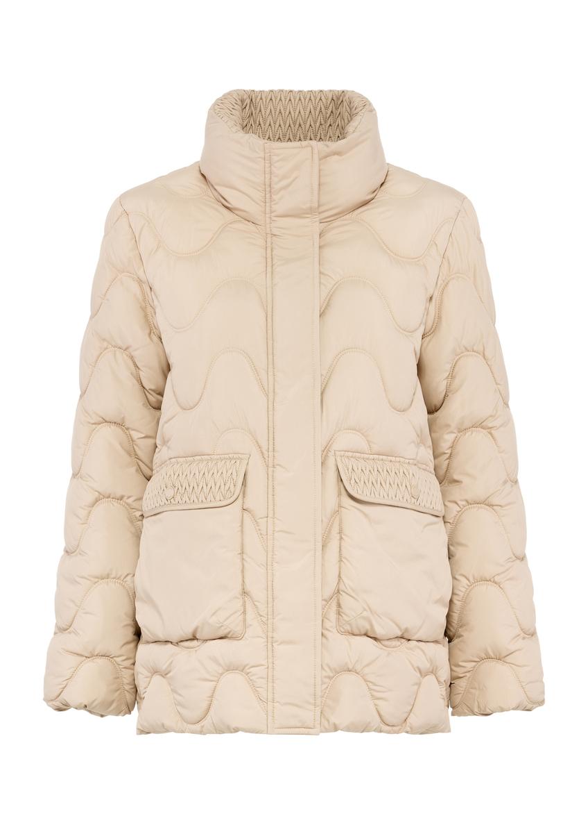 Бежева жіноча куртка пікована KURDT-0606-81 (Z25)