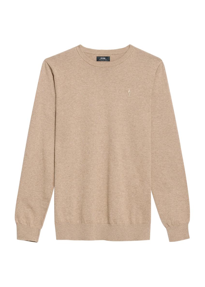 Світло-коричневий чоловічий бавовняний джемпер SWEMT-0114A-24(Z25)