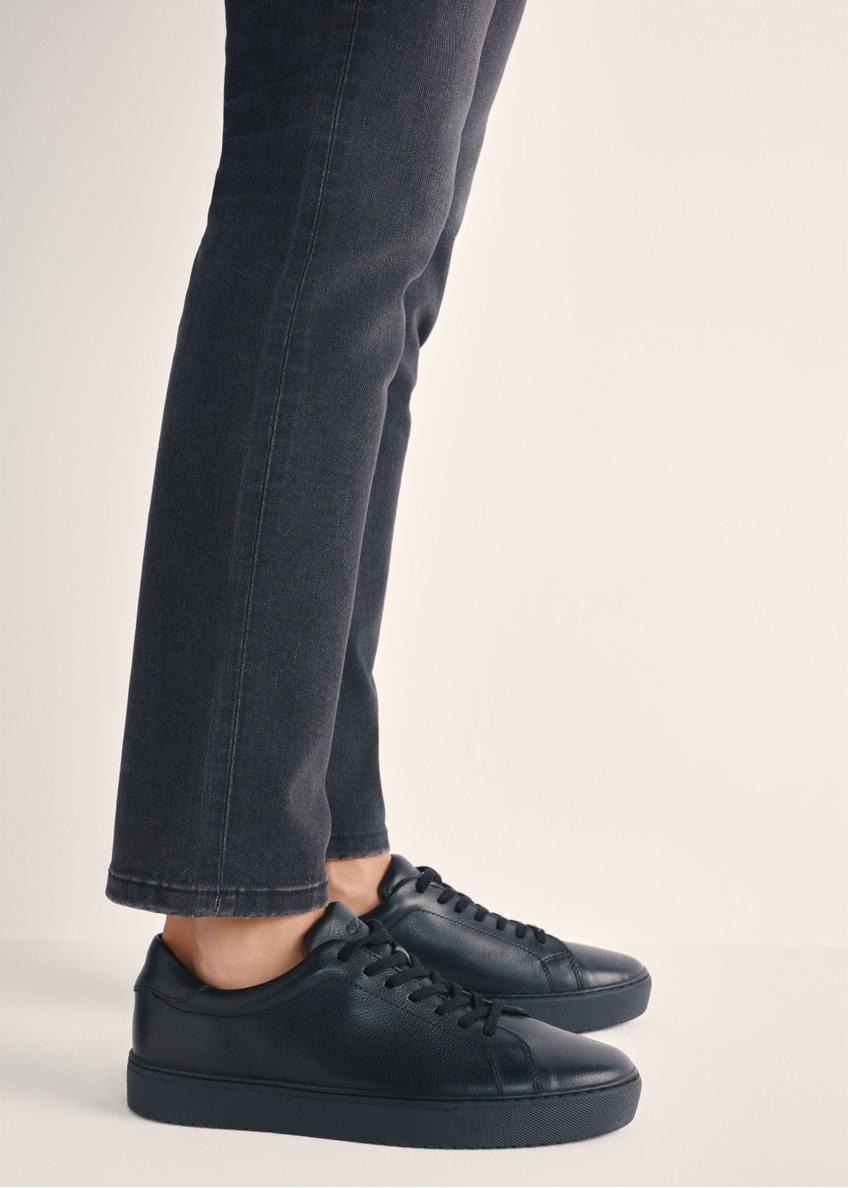 Чорні шкіряні спортивні кросівки BUTYM-0503A-99(W26)