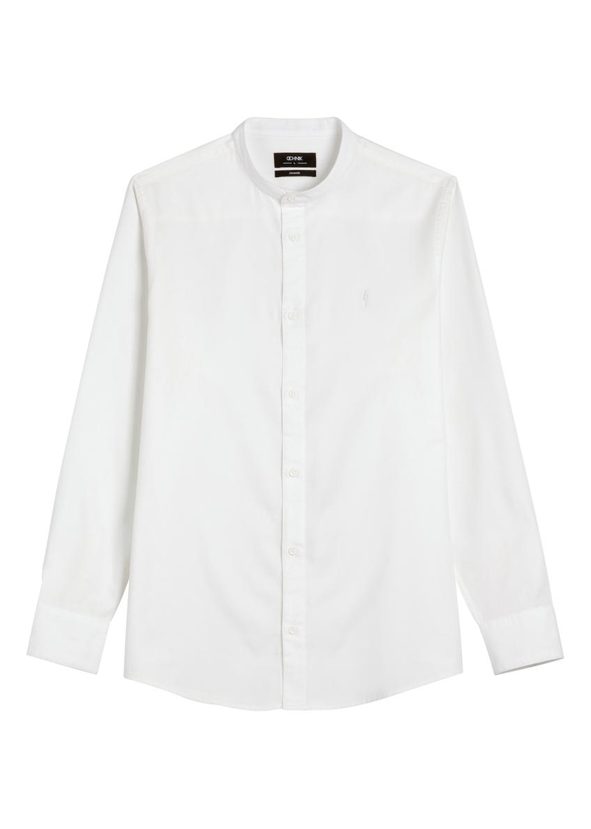 Кремова бавовняна чоловіча сорочка KOSMT-0326-0B(W26)