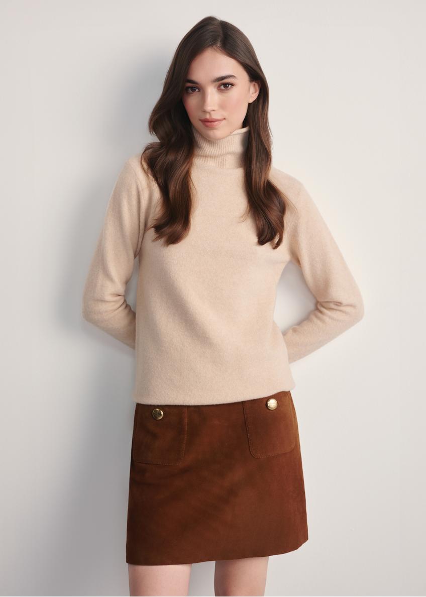 Бежевий жіночий светр з вовняної суміші SWEDT-0241-80(Z25)