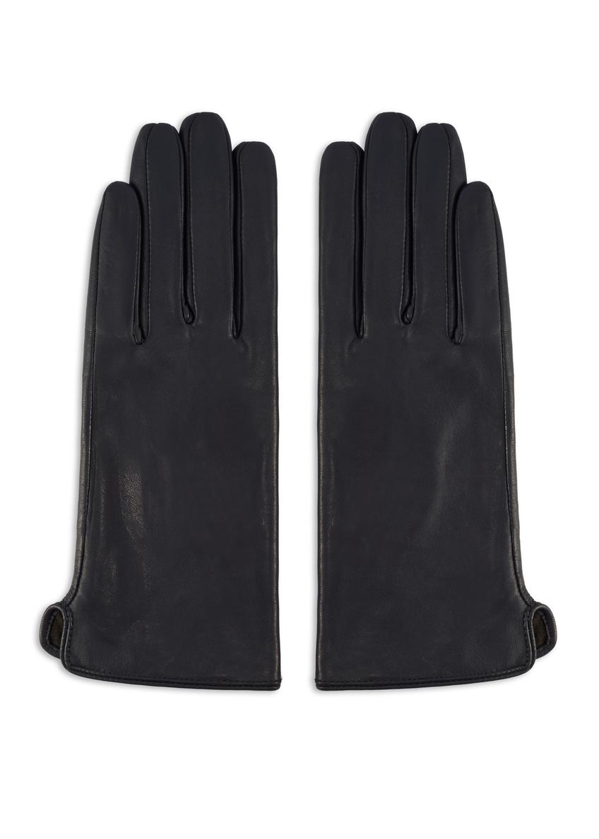 Skórzane granatowe rękawiczki damskie REKDS-0001A-69(Z25)