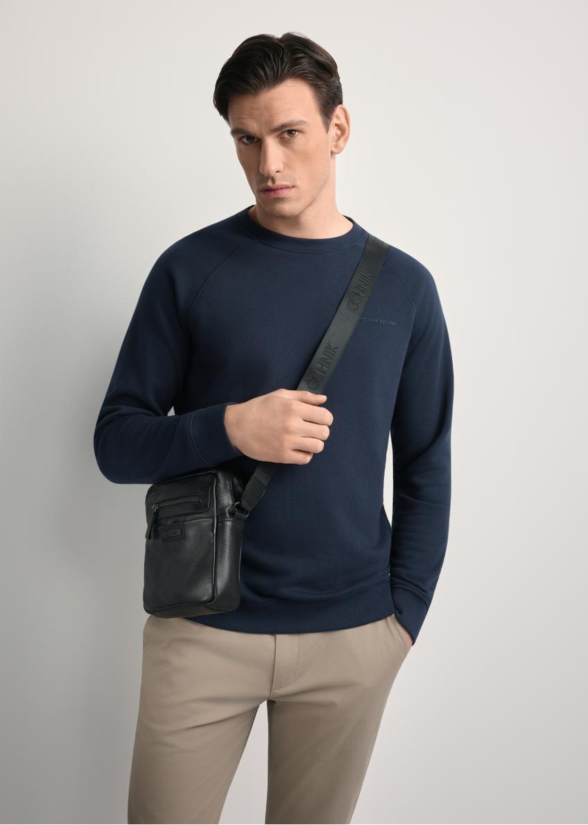 Чорна маленька чоловіча шкіряна сумка через плече TORMS-0419A-99(Z25)