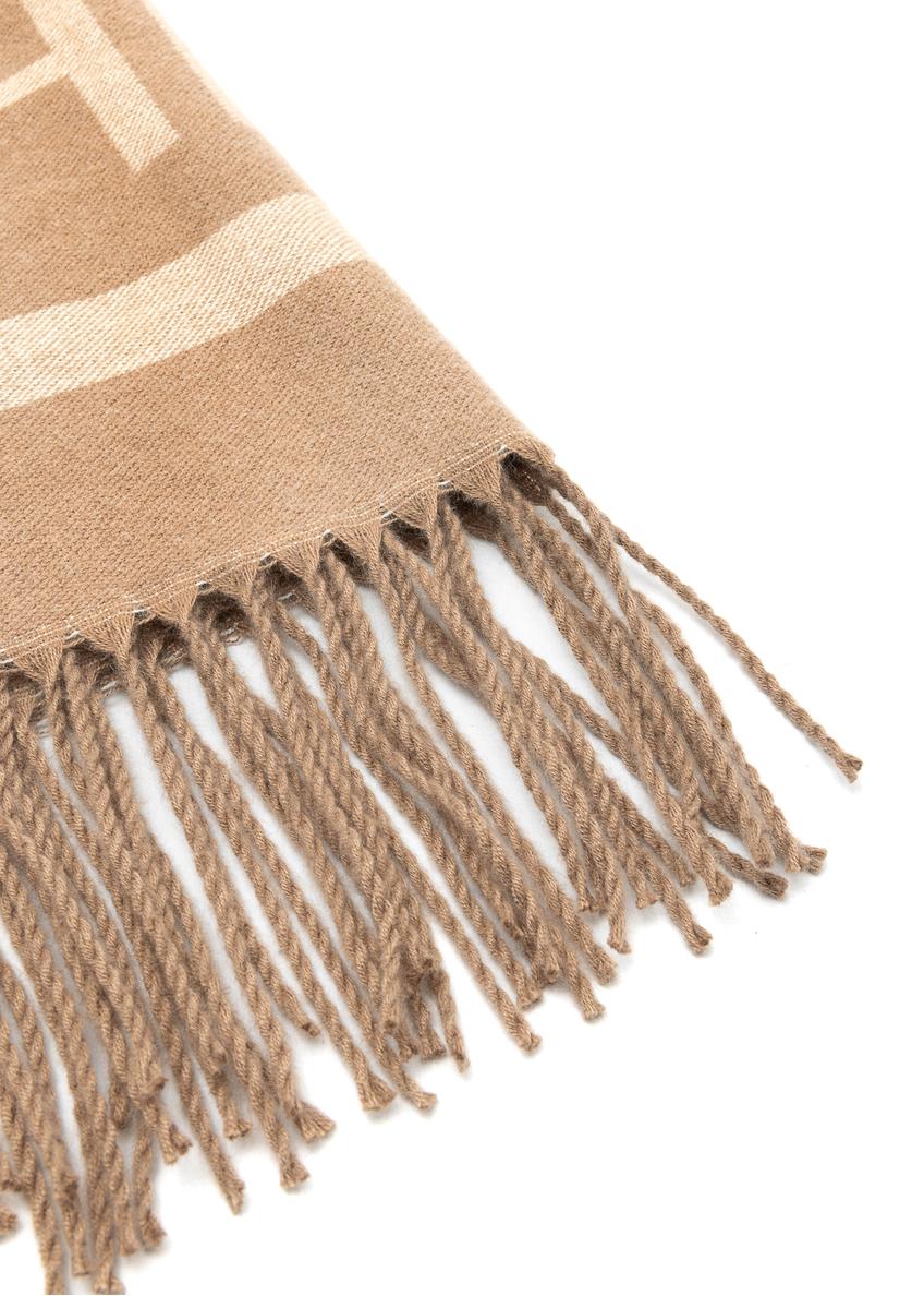 Бежевий жіночий шарф з логотипом SZADT-0203-24(Z25)