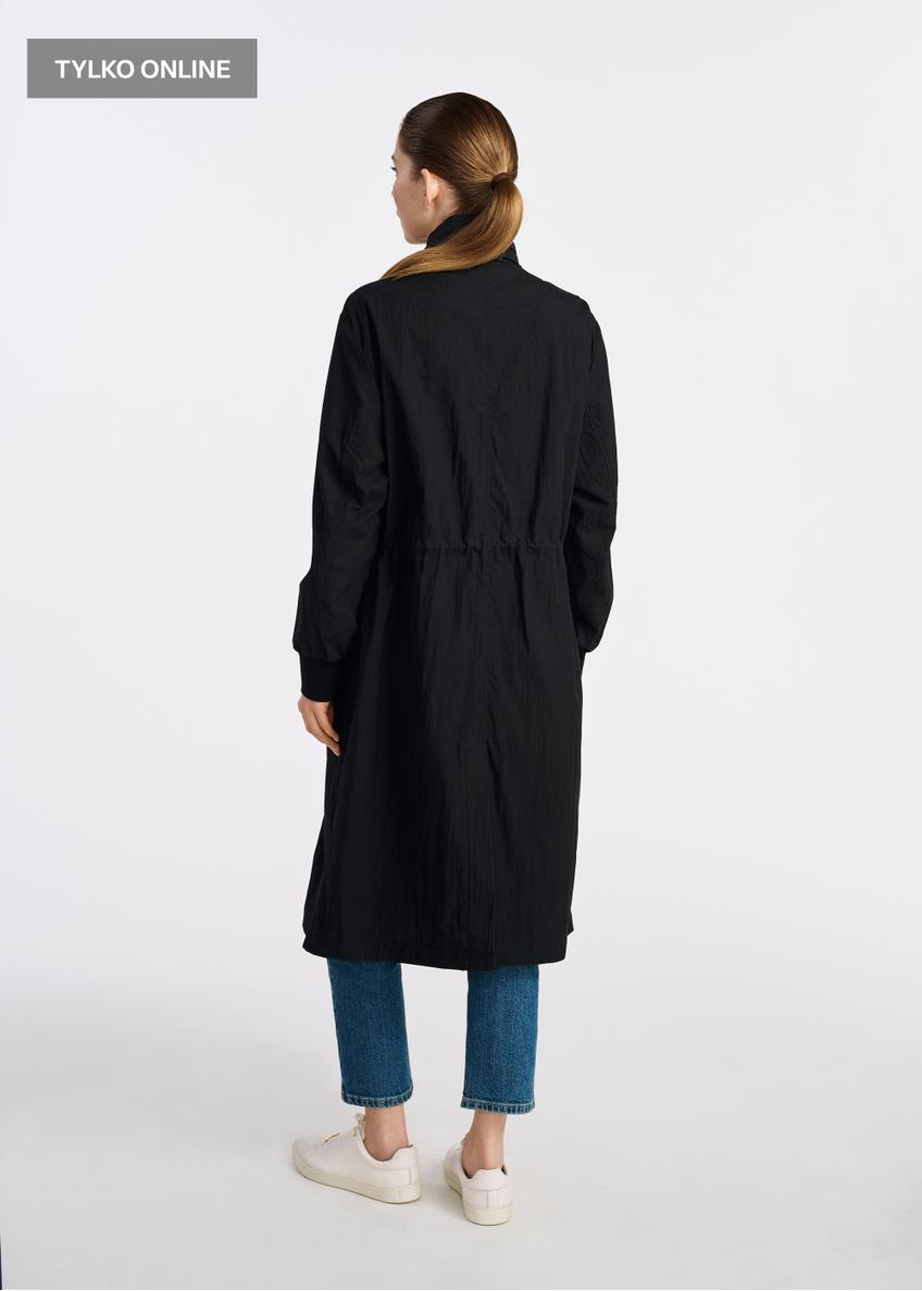 Жіноча довга куртка парка чорного кольору KURDT-0562-99(W25)