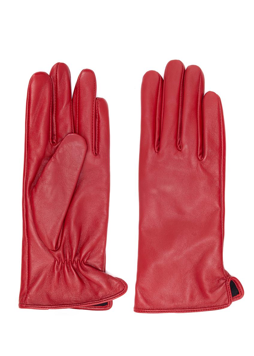 Жіночі червоні шкіряні рукавички REKDS-0001A-42(Z25)