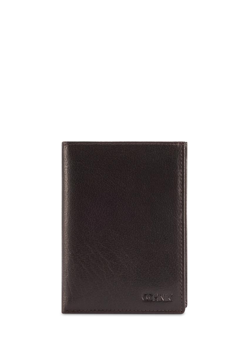 Skórzany męski portfel w kolorze czekoladowym PORMS-0673-90(Z25)