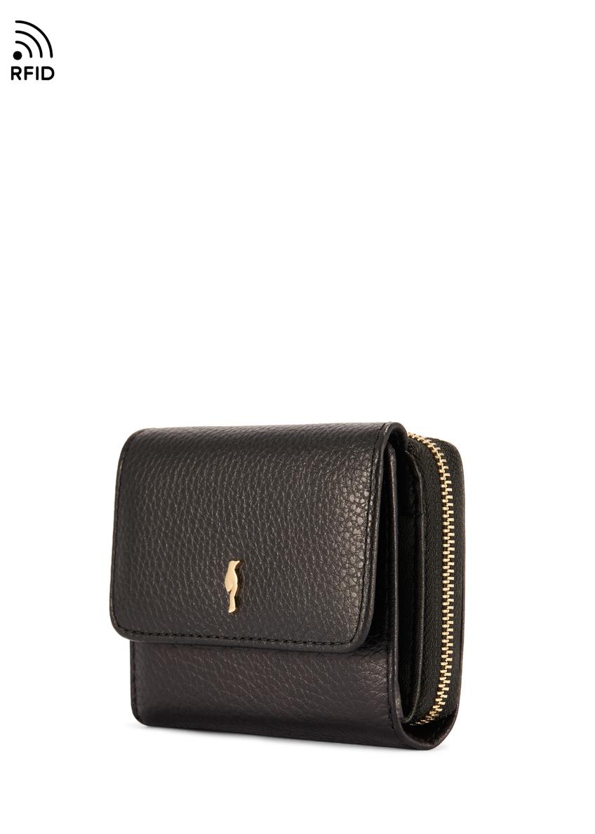 Чорний жіночий шкіряний гаманець з RFID-захистом PORES-0825RFID-99(Z25)