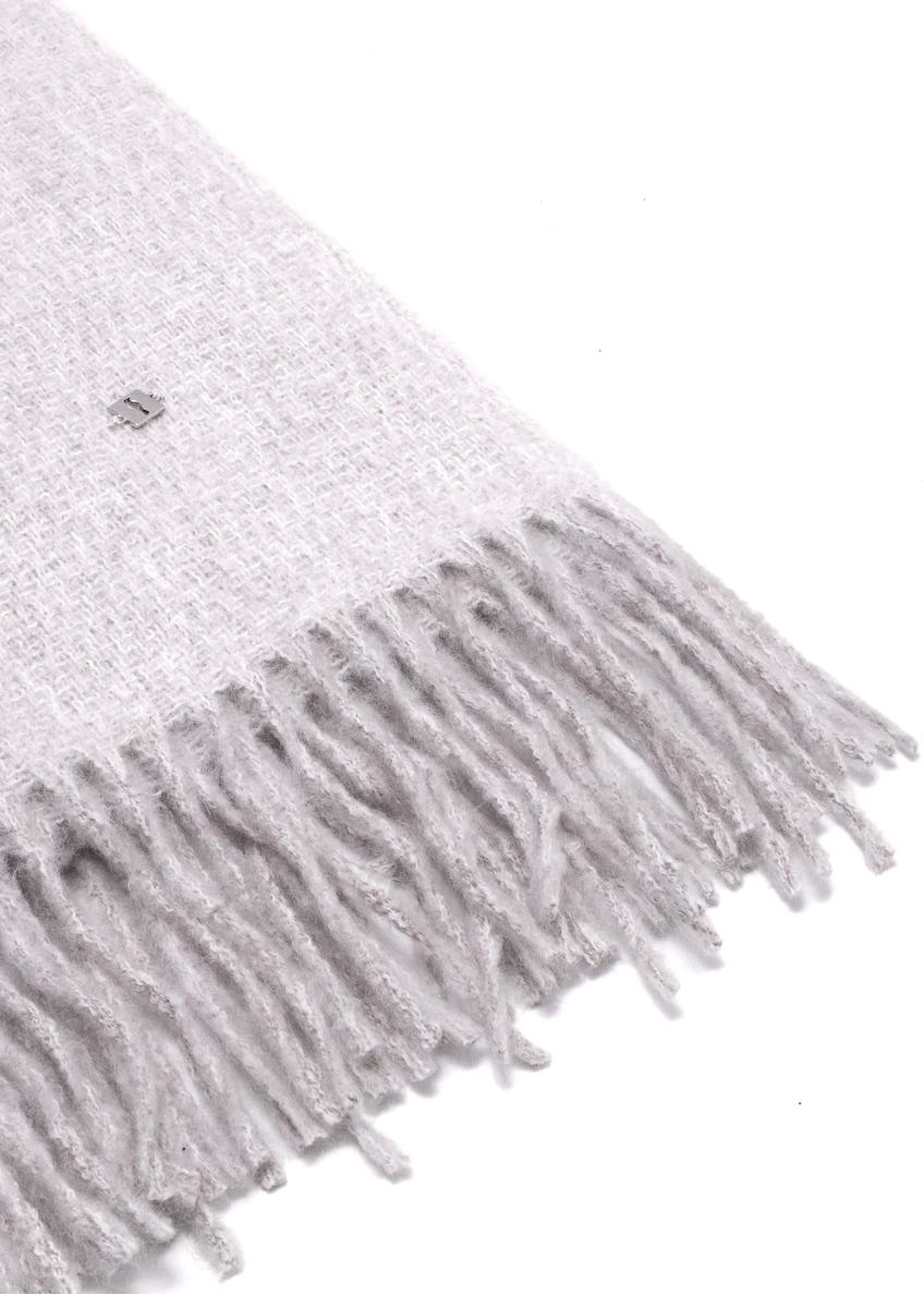 Szary szalik damski z frędzlami SZADT-0209-91(Z25)