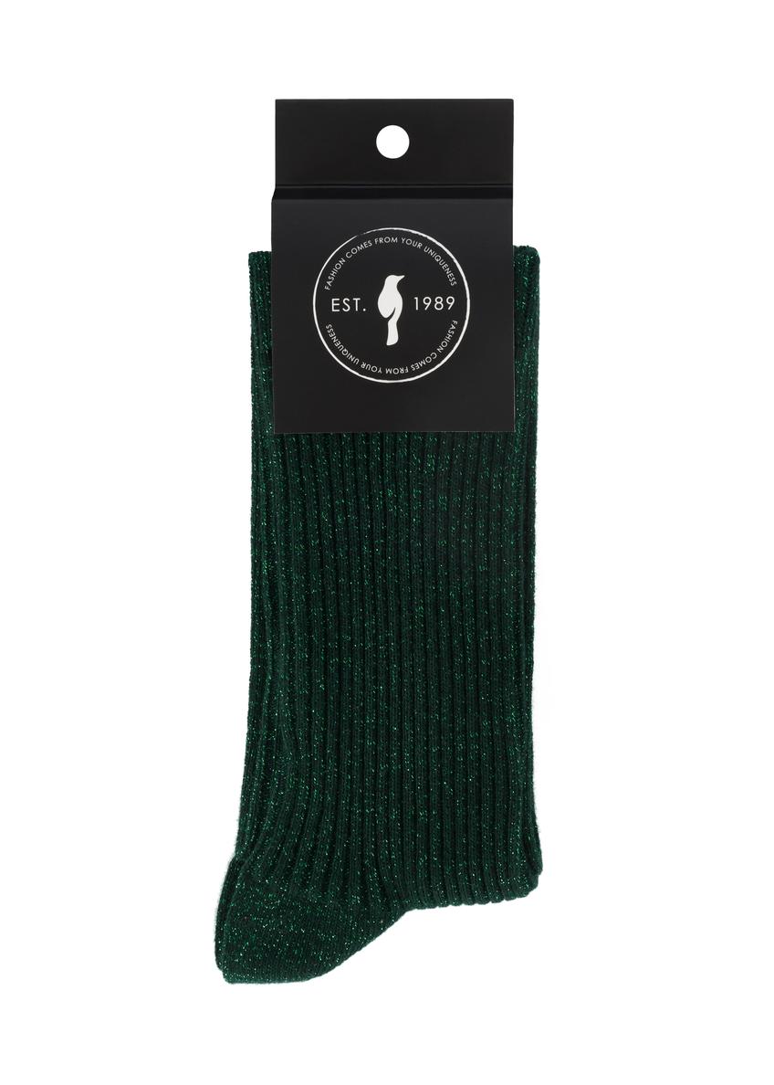 Zielone błyszczące skarpety damskie SKADT-0074-51(Z25)
