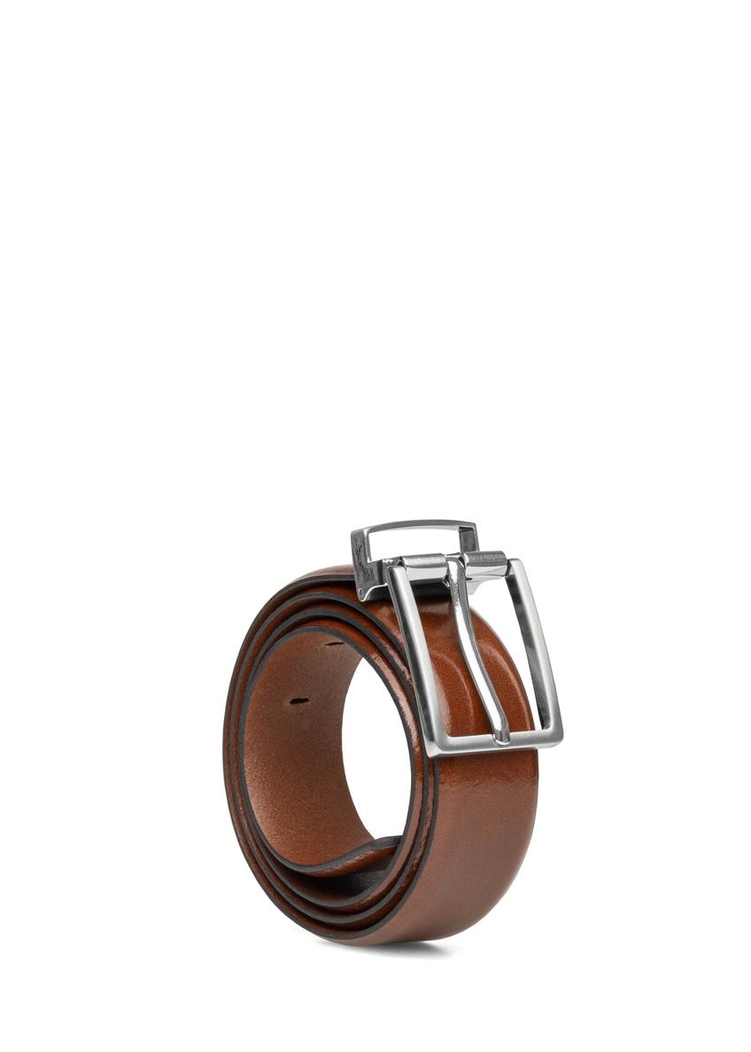 Skórzany pasek męski w kolorze koniaku PASMS-0263-1F(W26)