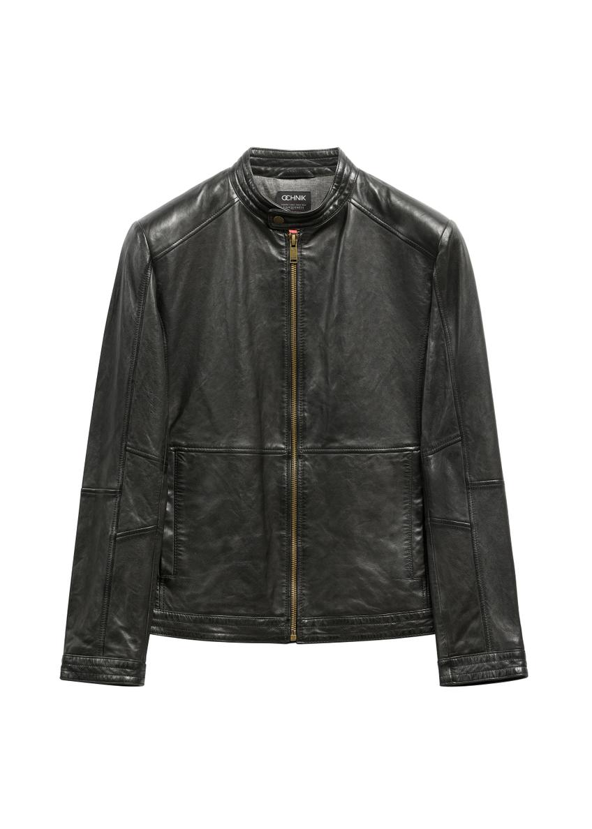 Класична чоловіча шкіряна куртка KURMS-0297-99(KS)