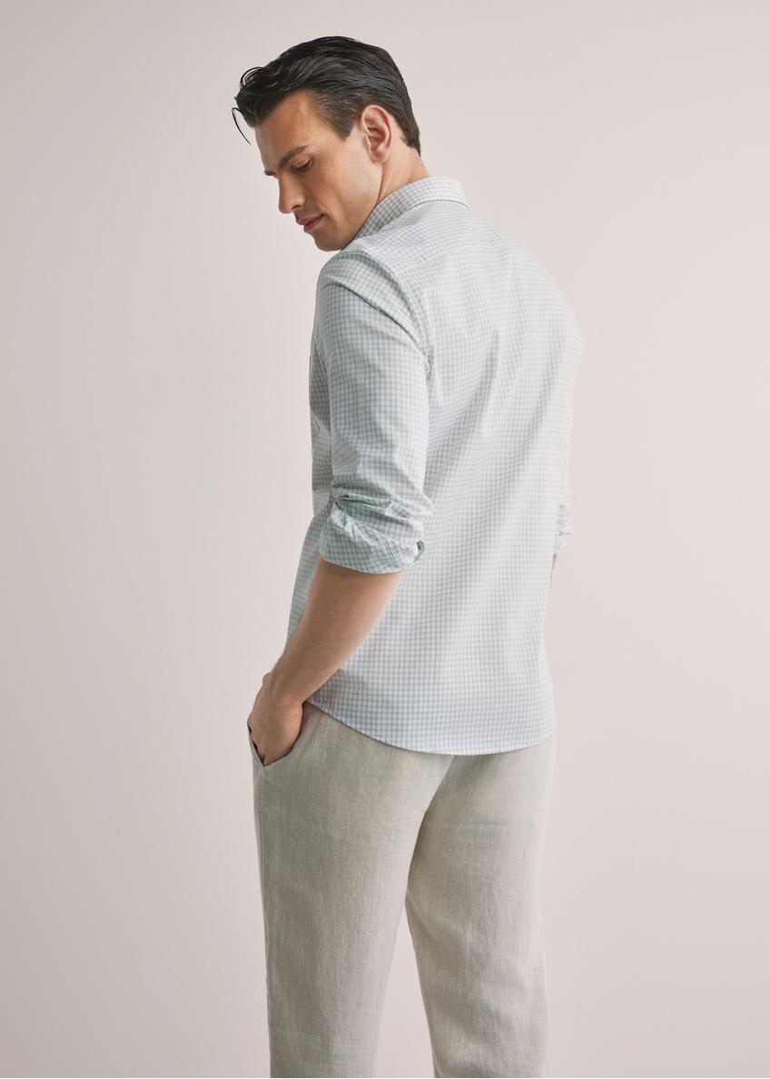 Чоловіча бавовняна сорочка в шавлієву клітинку KOSMT-0277-8F(W26)