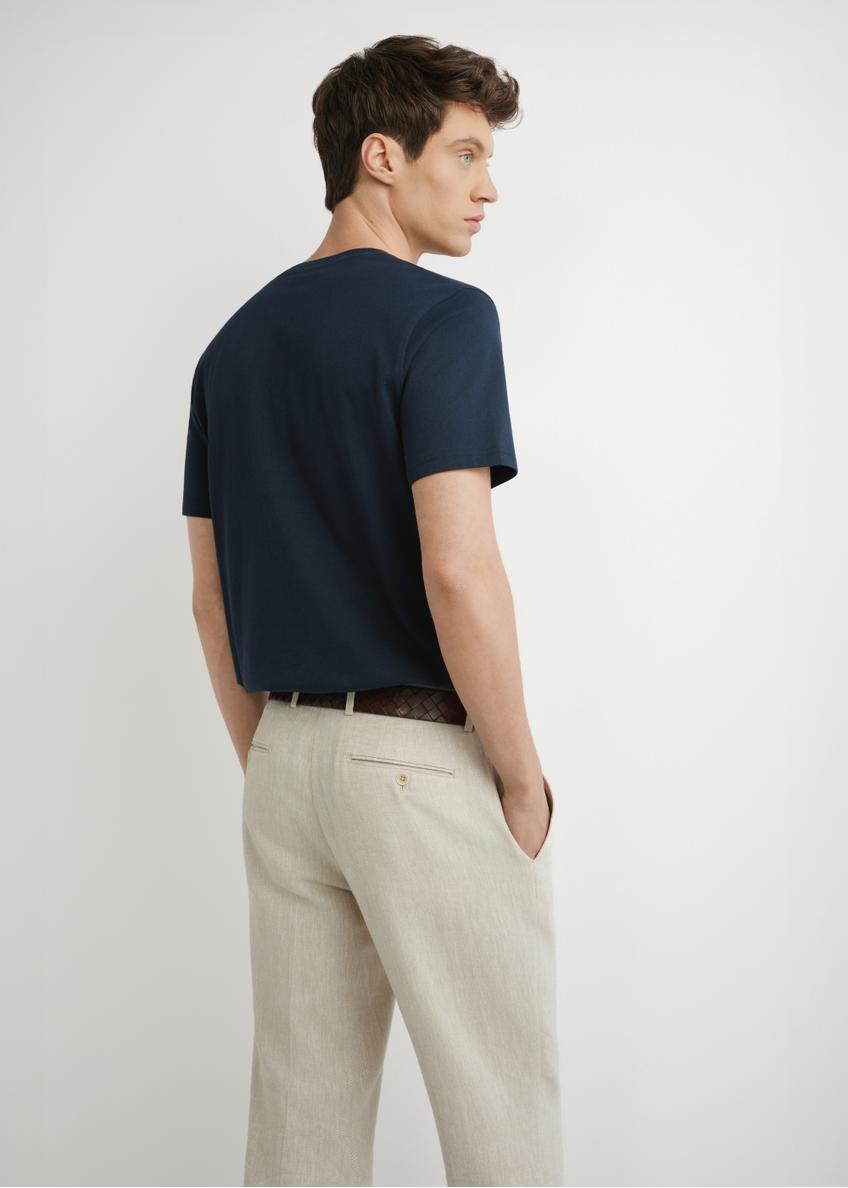 Темно-синя чоловіча бавовняна футболка TSHMT-0144-7E(W26)