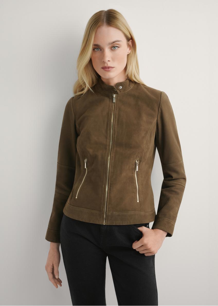 Жіноча шкіряна куртка коричневого кольору KURDS-0611-1H(W26)