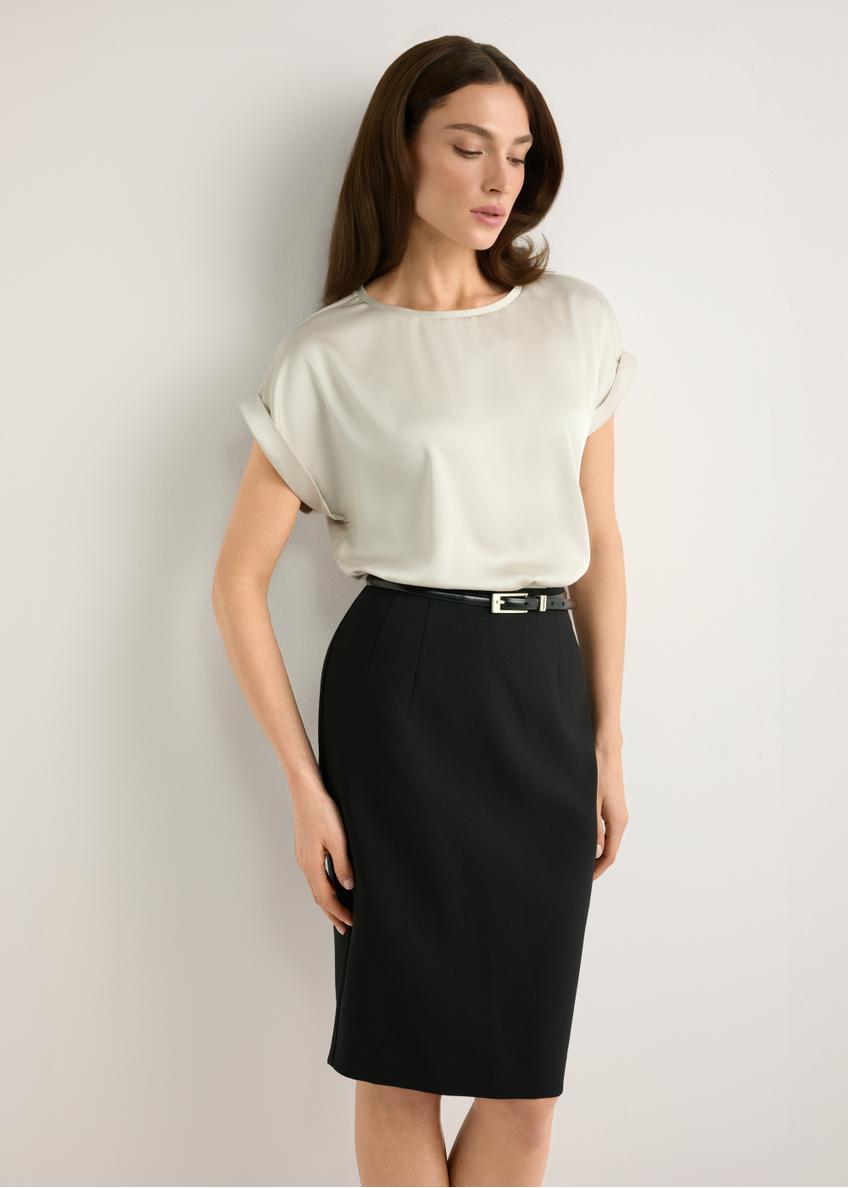 Жіноча світло-бежева блузка BLUDT-0205-1A(W26)