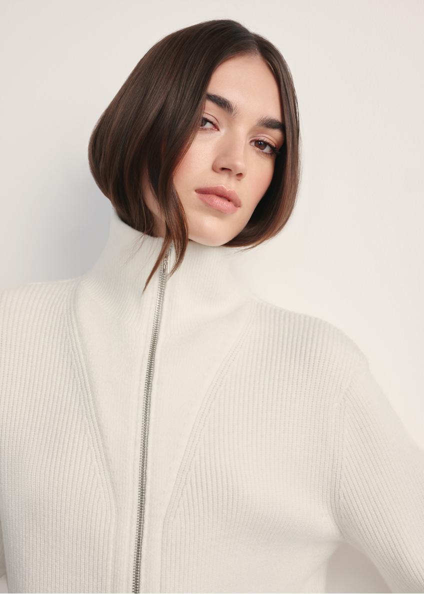 Кремовий жіночий капдиган на замку SWEDT-0247-12(Z25)