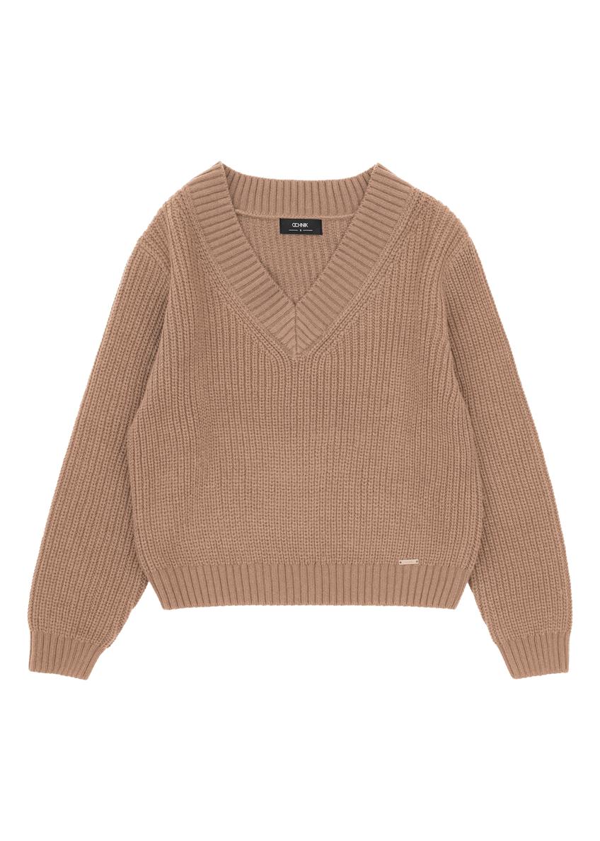 Жіночий пуловер коричневого кольору SWEDT-0162-83(Z25)