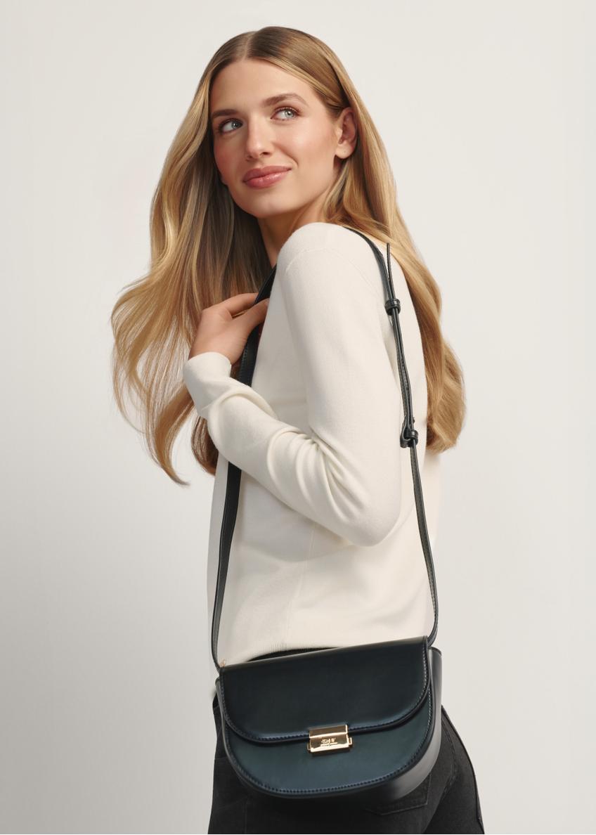 Чорна напівкругла жіноча сумка TOREC-1127-99 (W26)