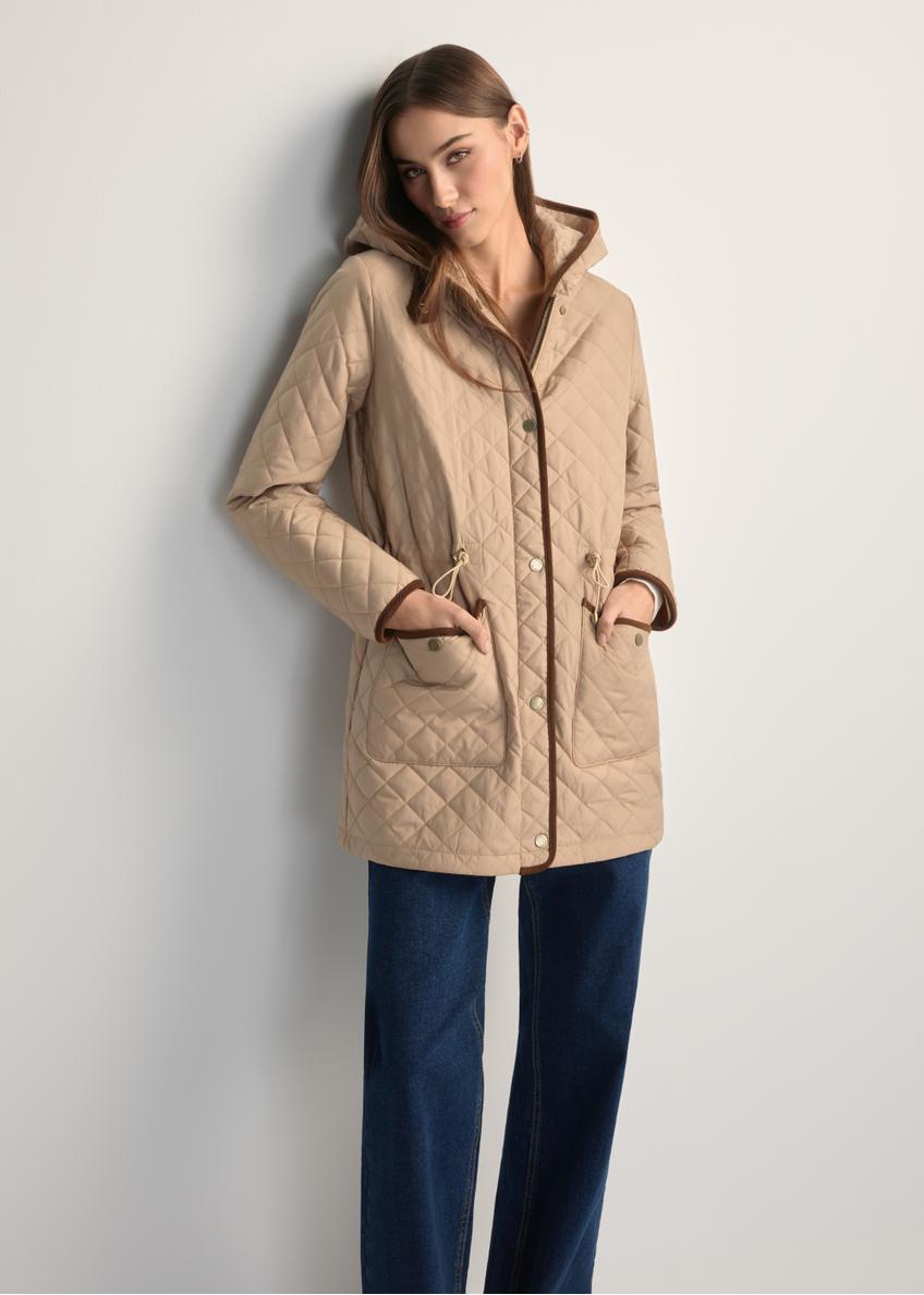 Бежева жіноча стьобана куртка KURDT-0646-1B(W26)