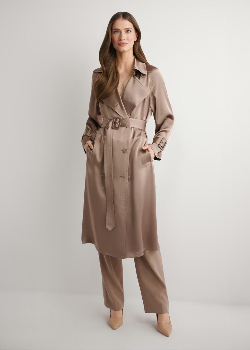 Lekki płaszcz damski z wiskozy KURDT-0650-1K(W26)