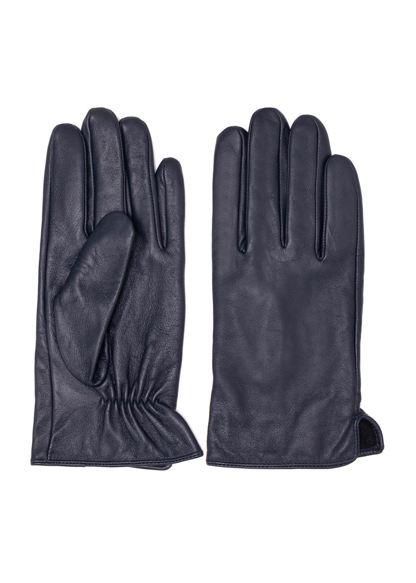 Skórzane rękawiczki męskie w kolorze granatowym REKMS-0009A-69(Z25)