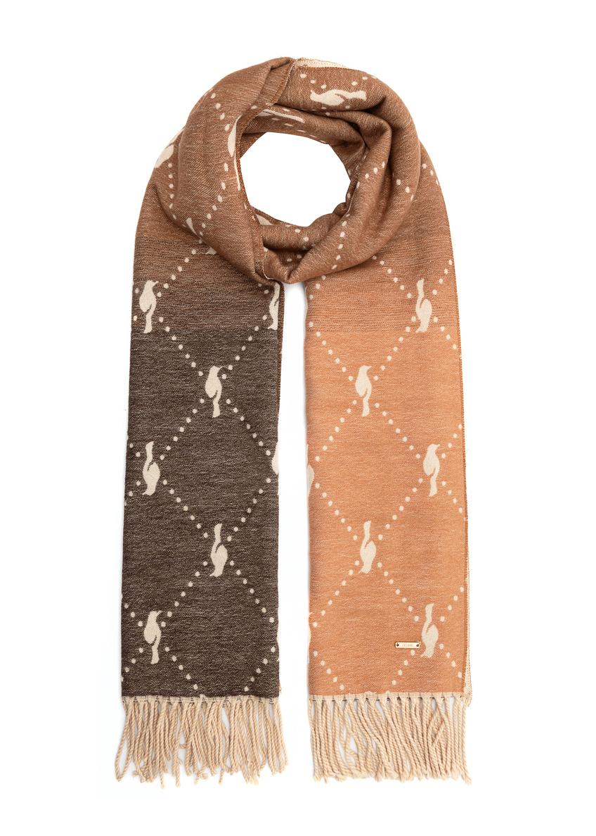 Великий двосторонній жіночий шарф SZADT-0160 A-24(Z 25), вигляд виробу спереду на білому фоні.