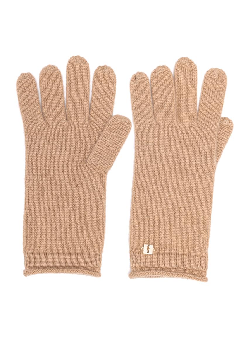 Жіночі кашемірові бежеві рукавички REKDT-0020-81(Z25)