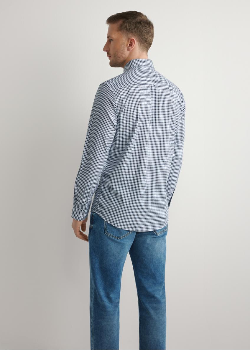 Чоловіча бавовняна сорочка в темно-синю клітинку KOSMT-0277-7E(W26)