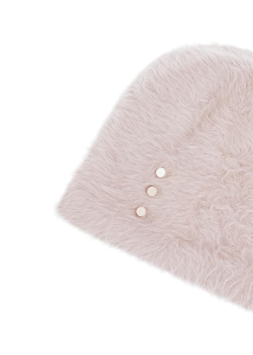 Світло-бежева жіноча шапка з хутром кролика CZADT-0023A-1A(Z26)