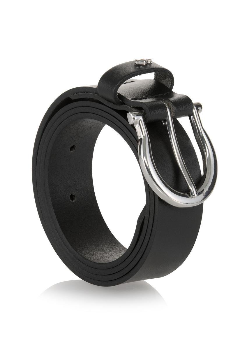 Czarny skórzany pasek damski PASDS-0274-99(W26)