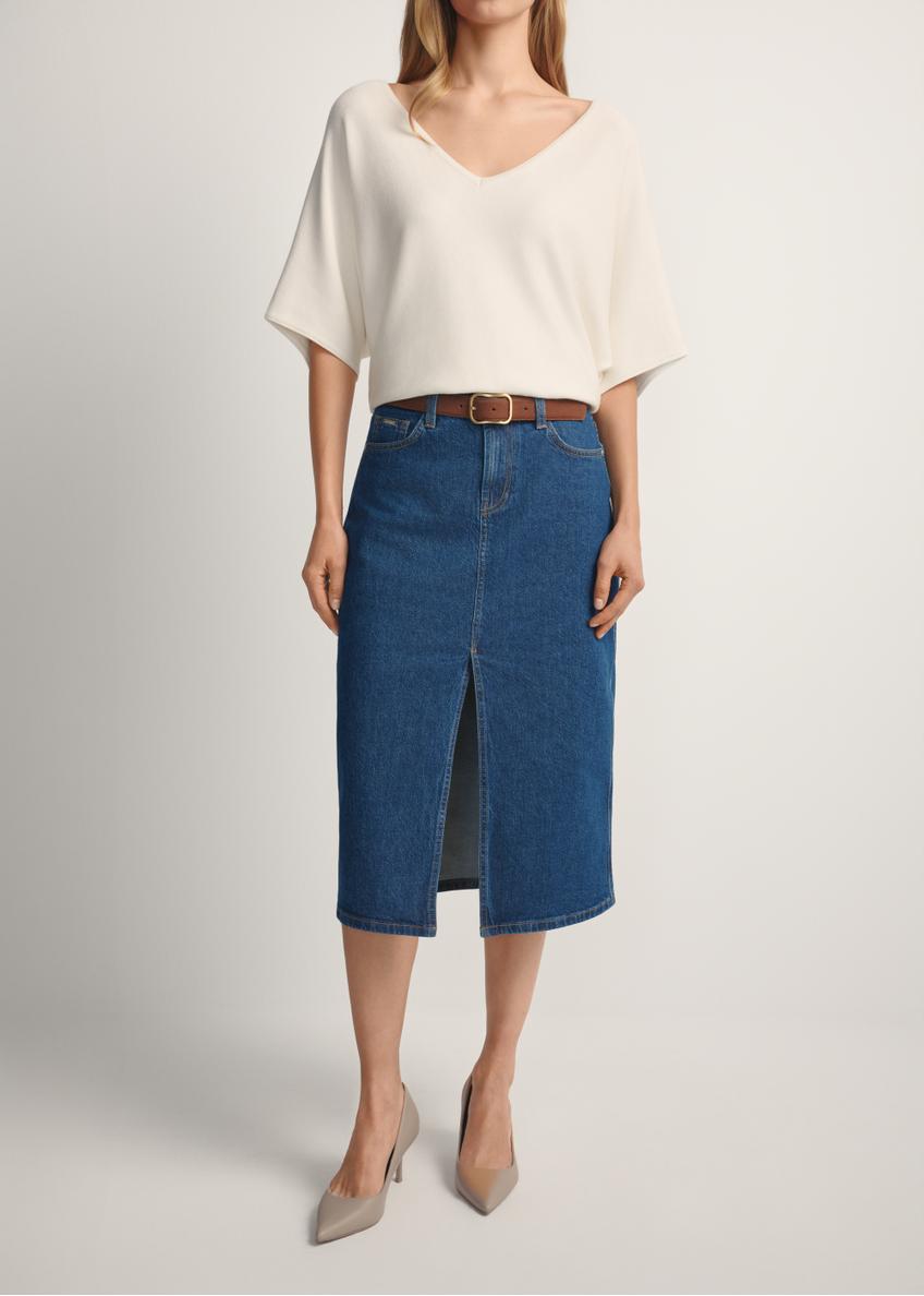 Джинсова спідниця міді SPCDT-0119-7H(W26)