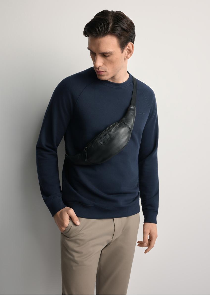 Чорна чоловіча шкіряна поясна сумка TORMS-0417A-99(Z25)