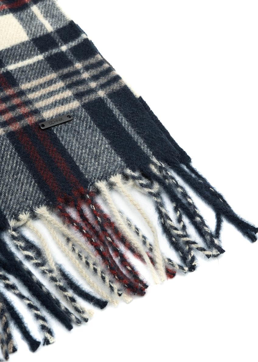 Темно-синій чоловічий шарф у клітинку SZAMT-0085-69(Z25)