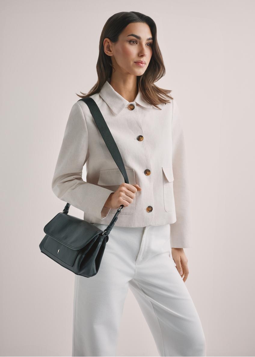 Beżowa klasyczna torebka damska TOREC-1124-1D(W26)