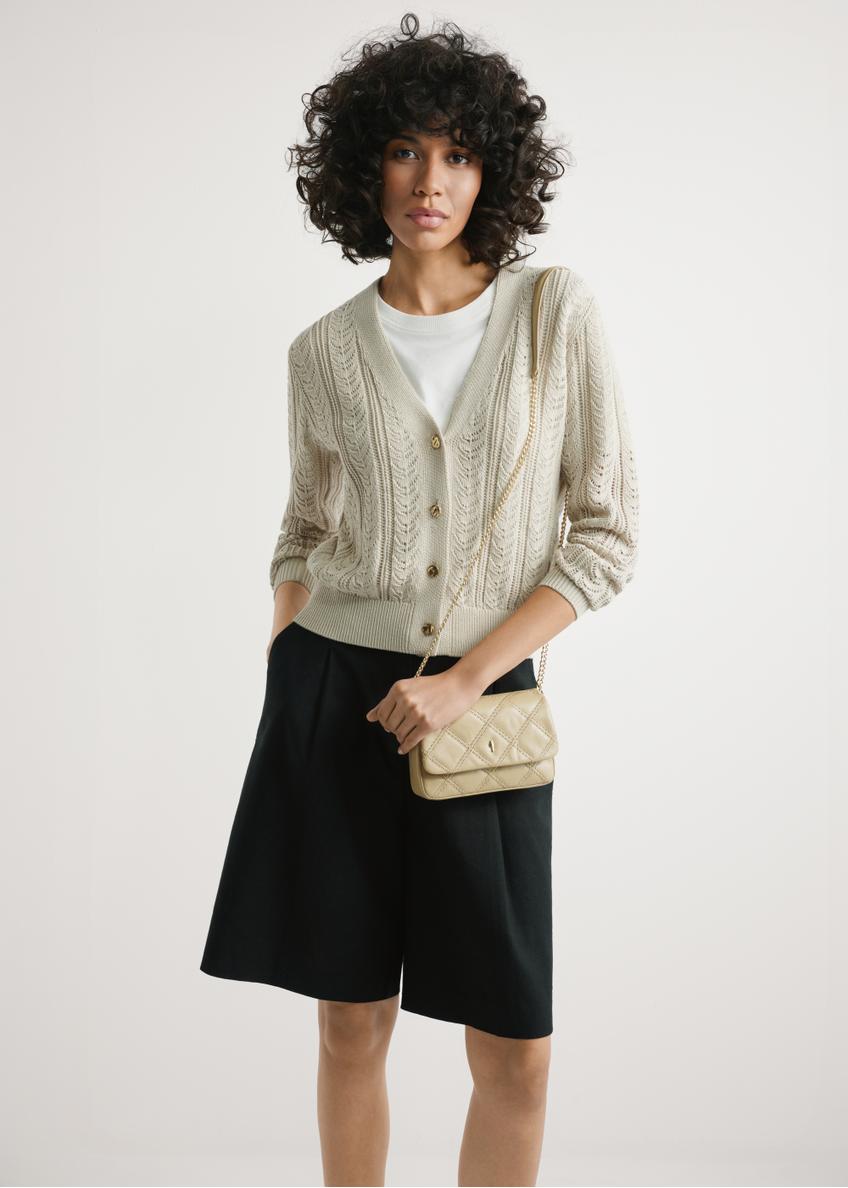 Маленька бежева шкіряна жіноча сумка TORES-1044-1B(W26)