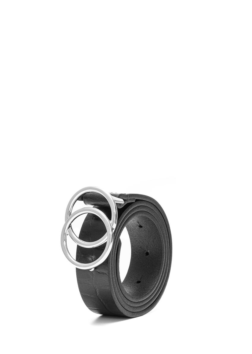 Czarny pasek damski z motywem zwierzęcym PASDS-0172E-98(Z25)