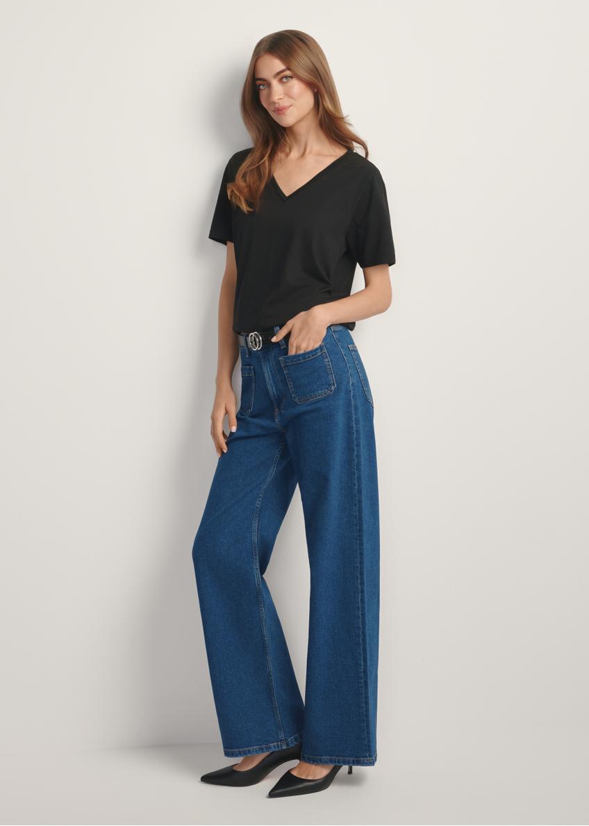 Жіноча базова футболка чорного кольору TSHDT-0120-99(W25)