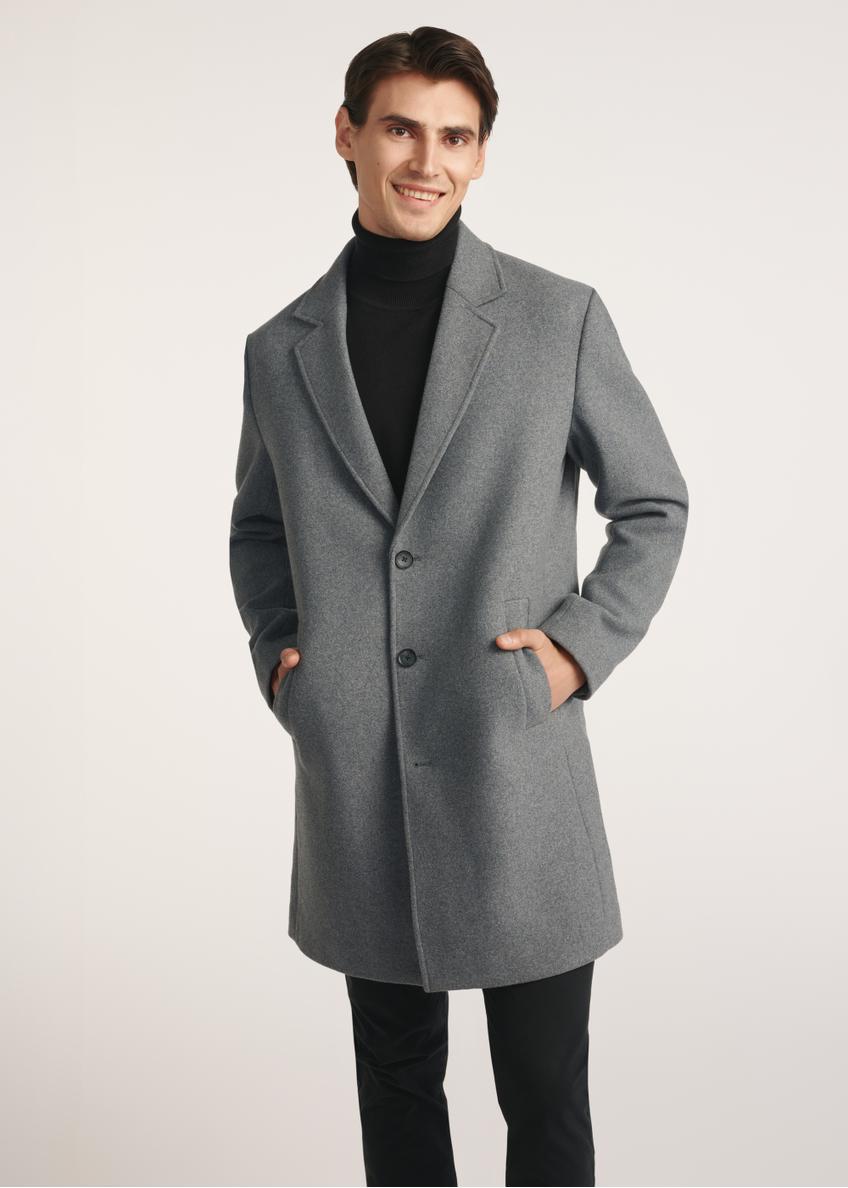 Чоловіче сіре вовняне пальто PLAMT-0006-91(Z25)