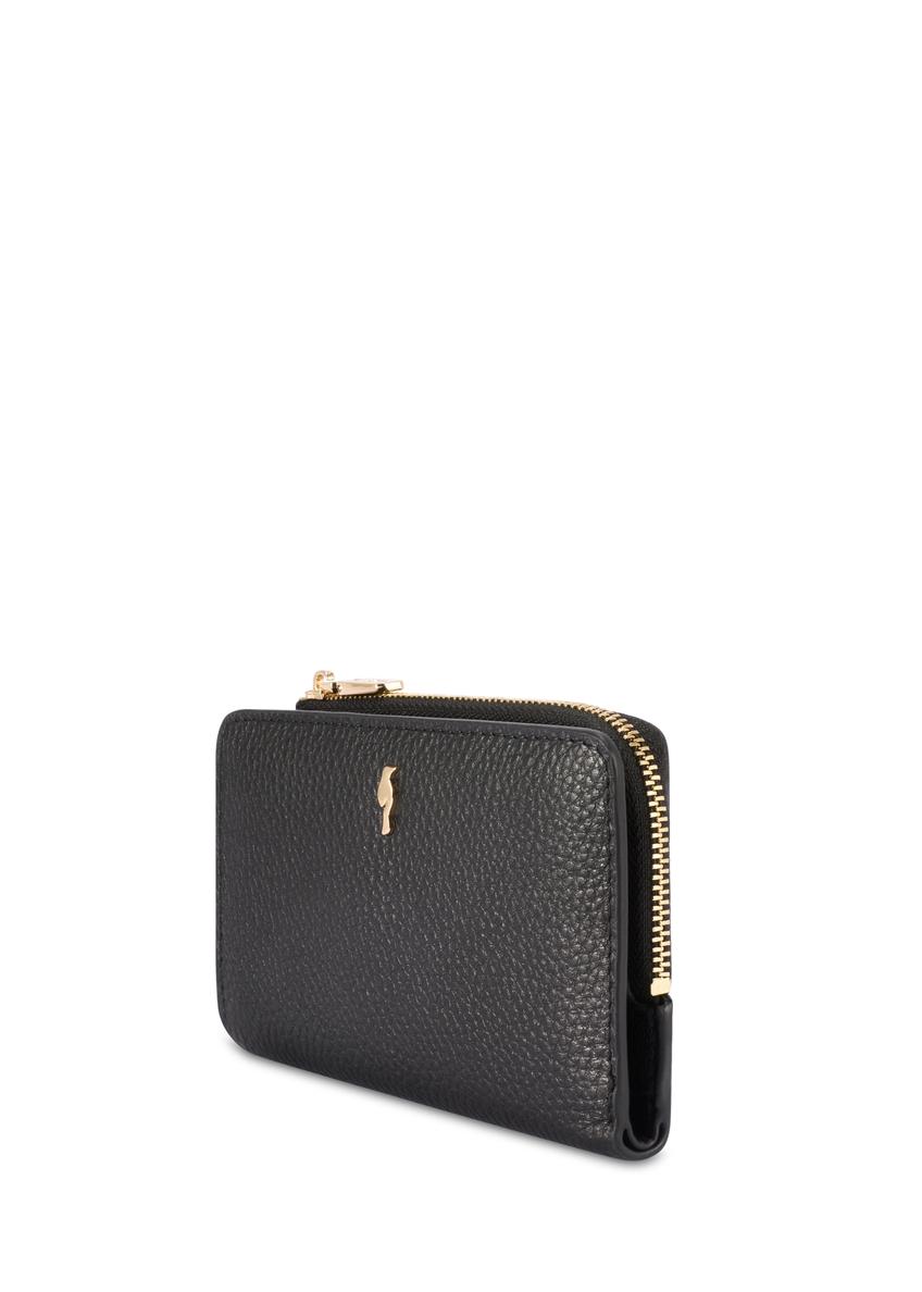 Жіночий шкіряний гаманець чорного кольору PORES-0977R-9I(W26)