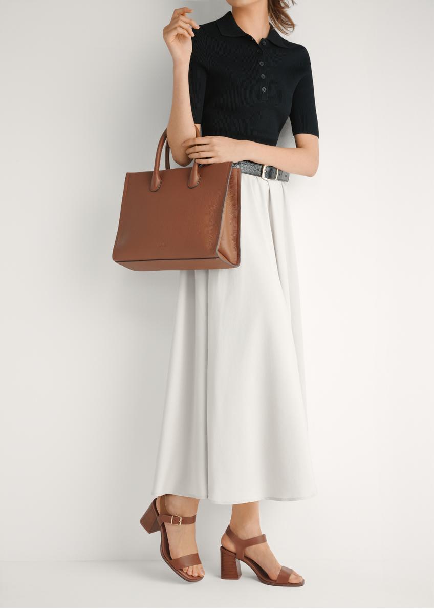 Skórzane sandały damskie w kolorze brązowym BUTYD-1178-1D(W26)